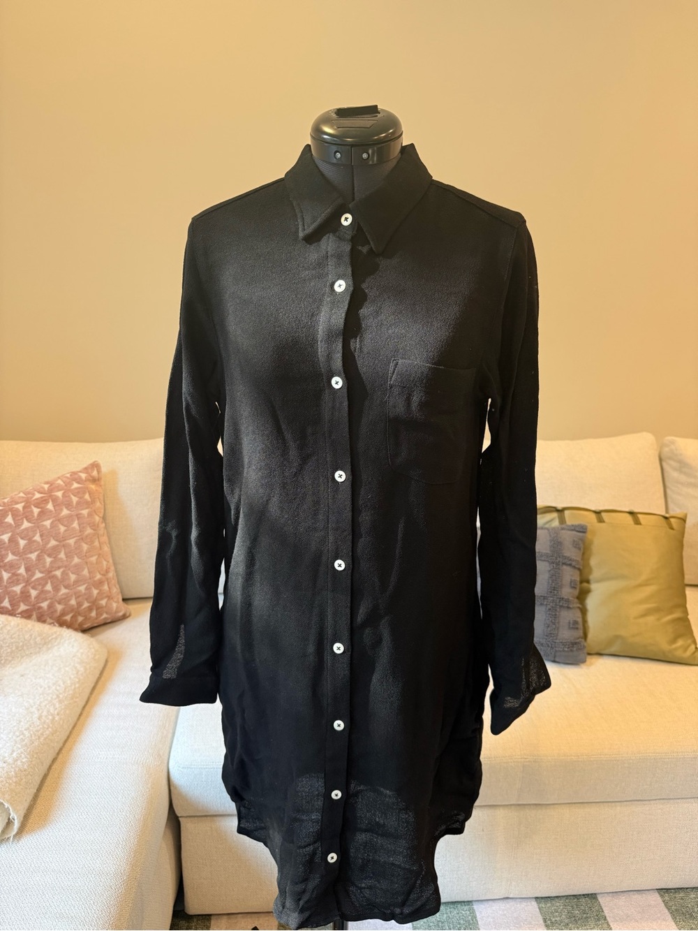 Steven Alan Black Long-Sleeve Button-Down Shirt